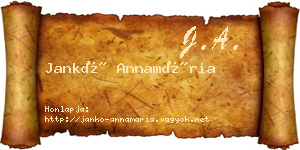 Jankó Annamária névjegykártya